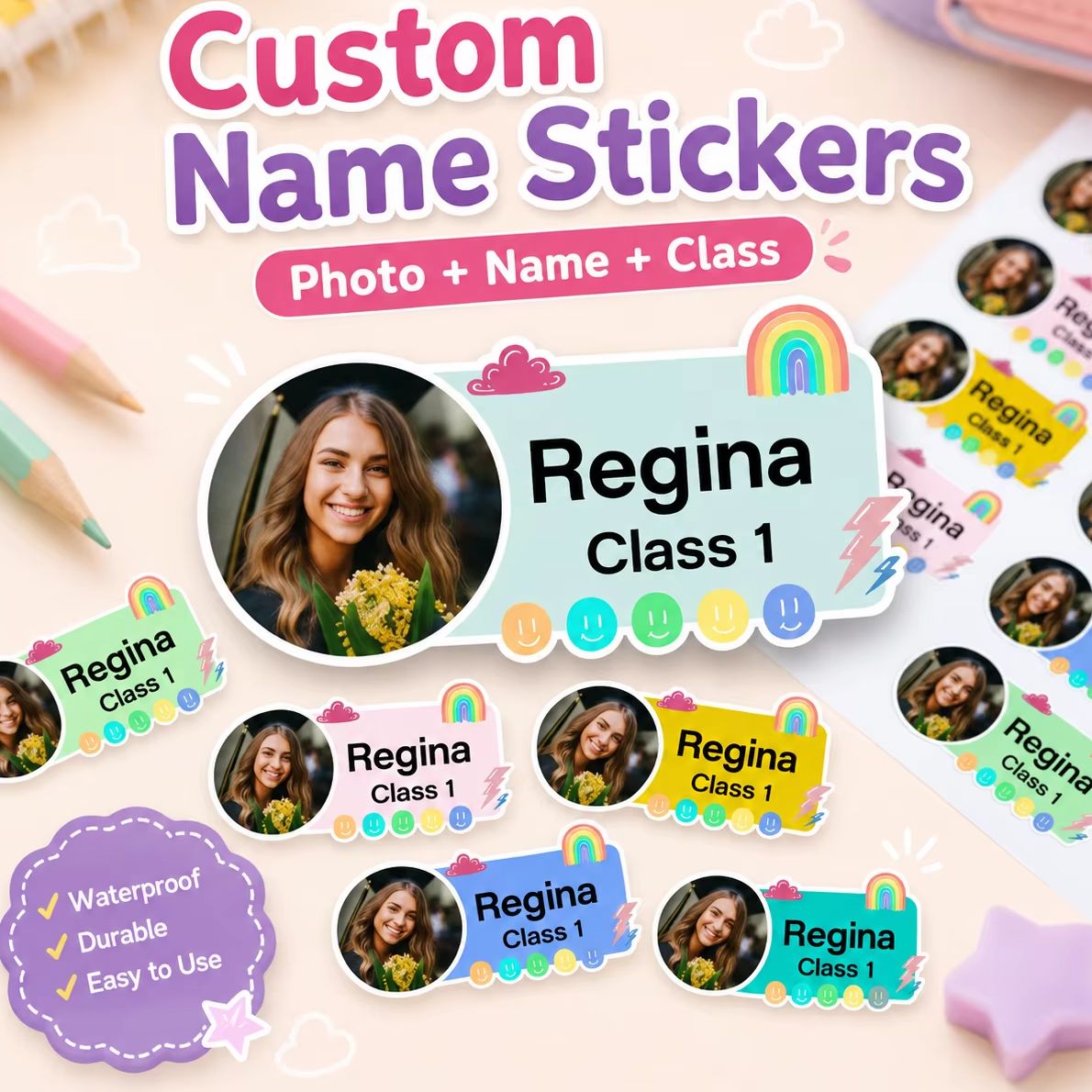 Custom Photo Book - ملصقات صور مخصصة، ملصقات أسماء مخصصة
