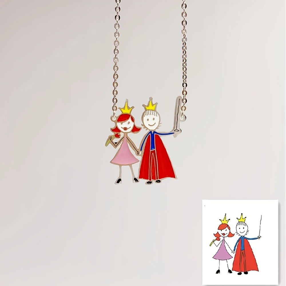 Name Necklace Custom - قلادة مخصصة من المينا بتعليقة مزينة