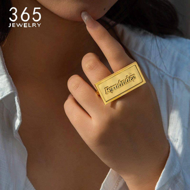 أزياء مخصص اسم خواتم الفولاذ ا - مراجعة Initial Ring Custom وسعره