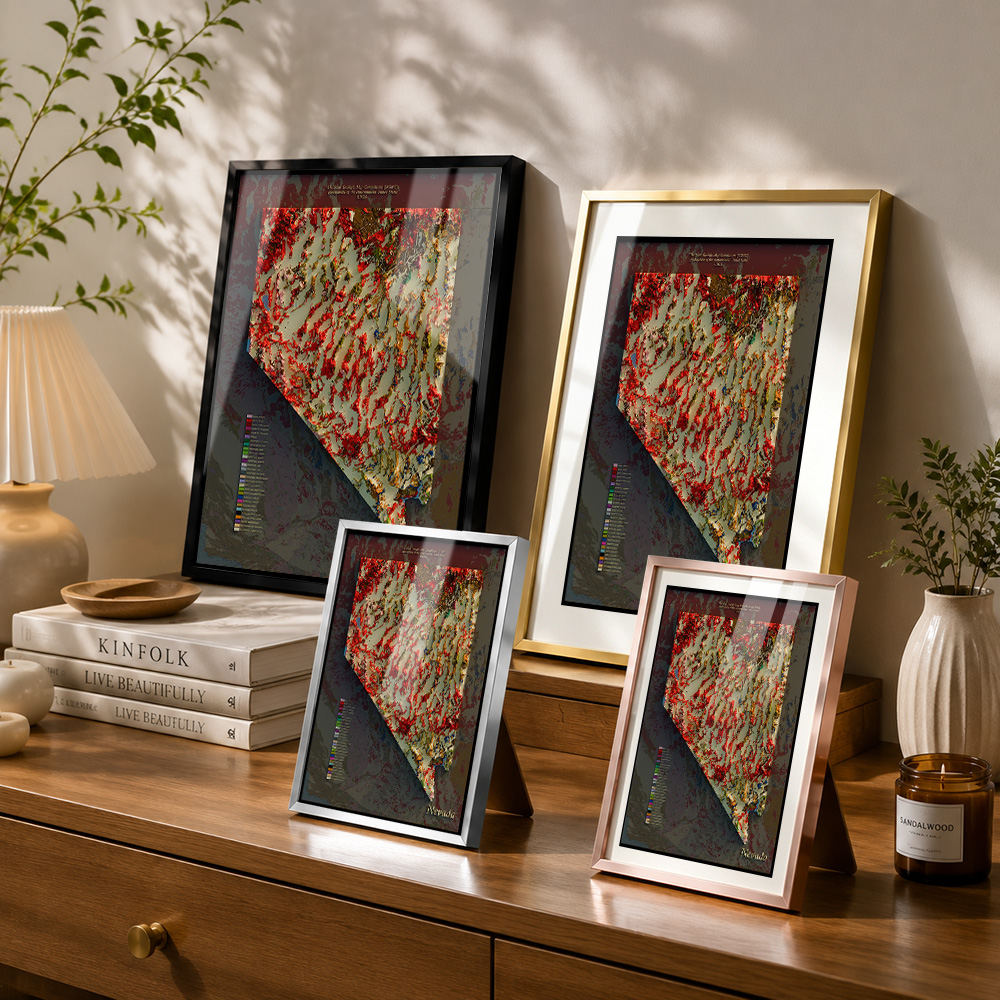 خريطة جيولوجية لولاية نيفادا،  - مراجعة Custom Map Poster وسعره