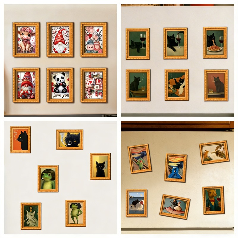مجموعة من 6 قطع مغناطيس خشبي ل - مراجعة Engraved Wood Frame وسعره